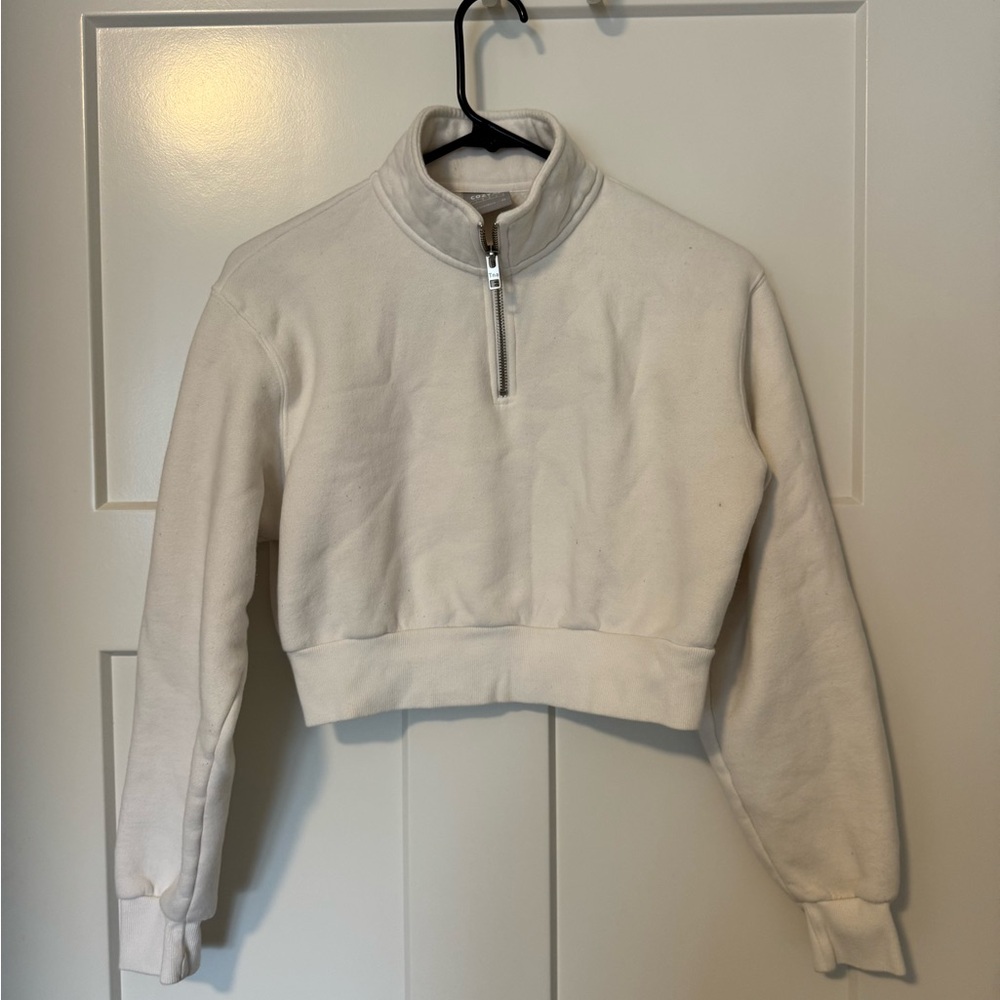 TNA (Aritzia) Off-White Half-Zip Sweatshirt